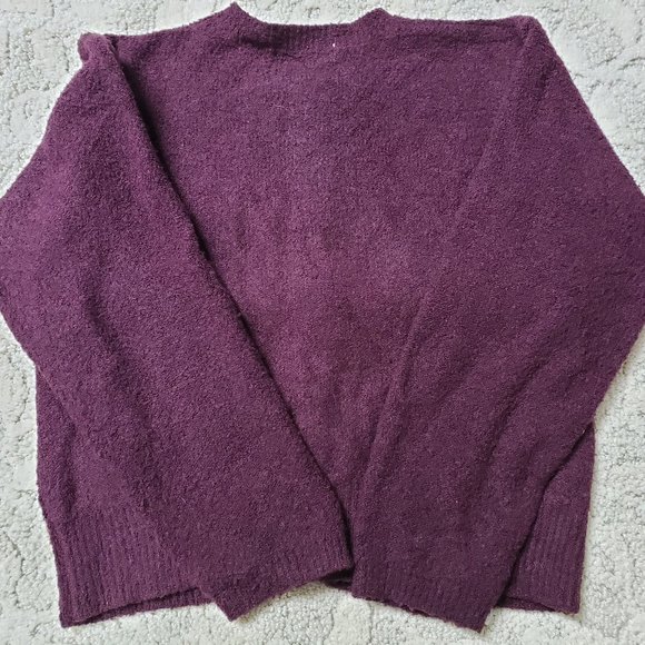 Geoffrey Beene Maroon Boucle Cardigan SzXL - Picture 3 of 6